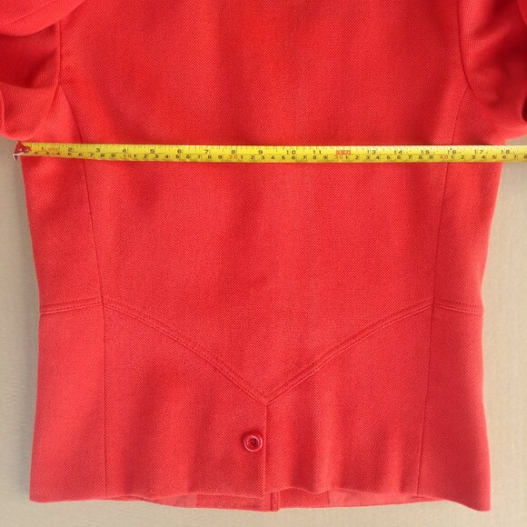 Vintage Valentino Miss V Bright Orangeish Red Wool Blazer Jacket sz 38 I… - Picture 12 of 15